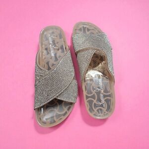 Lauren Lorraine Gold Sparkle Sandals